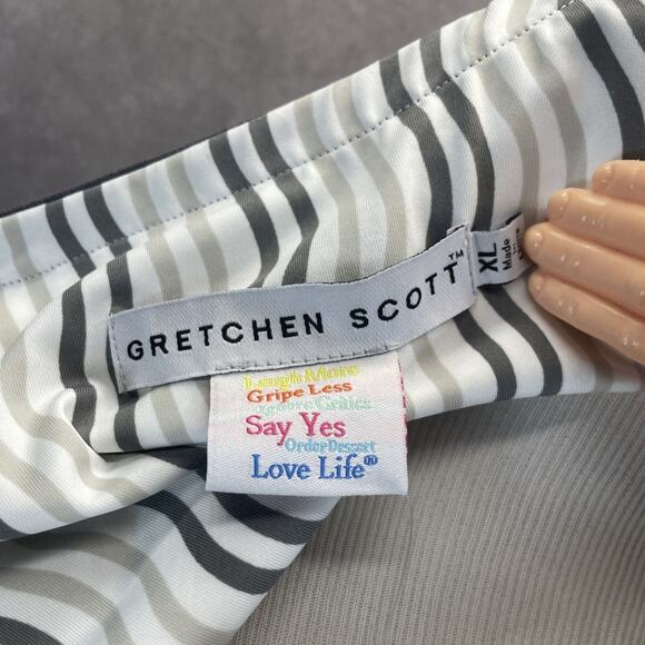 NWT Gretchen Scott Designs Checkerboard Empire Waist Dress Beige/Gray Women's XL - Picture 6 of 7